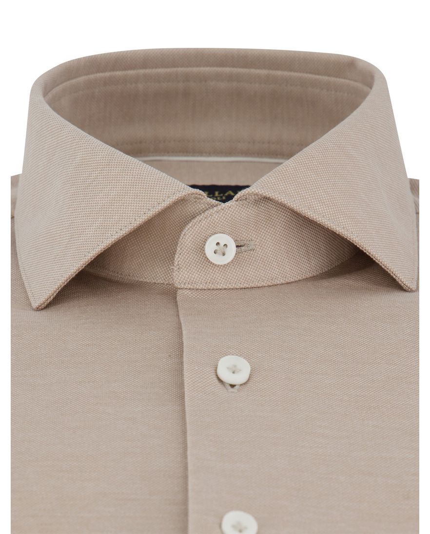 Beige overhemd Cavallaro slim fit jersey