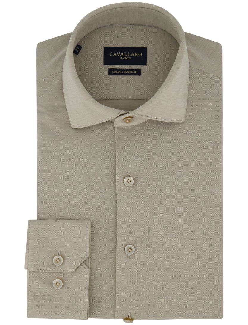 overhemd beige Cavallaro Compattio slim fit