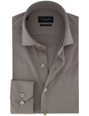 Cavallaro overhemd Cavallaro Compattio grijs slim fit cutaway boord