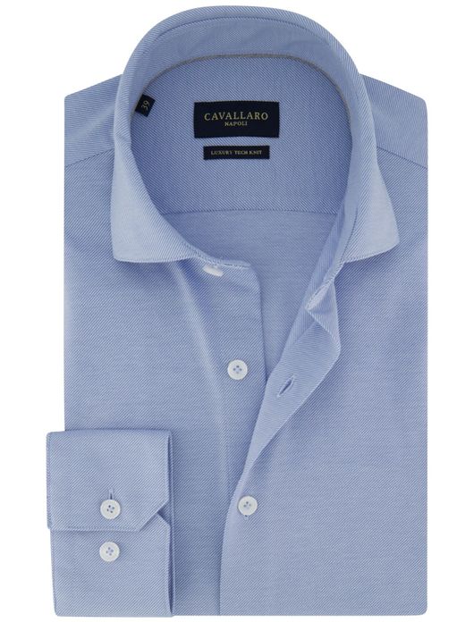 Cavallaro overhemd lichtblauw streepjes cutaway boord