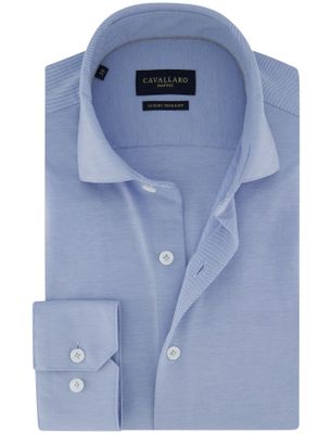 Cavallaro overhemd Cavallaro lichtblauw streepjes slim fit cutaway boord
