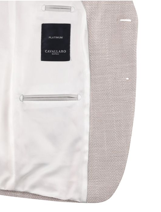 Cavallaro colbert beige slim fit bruine knopen