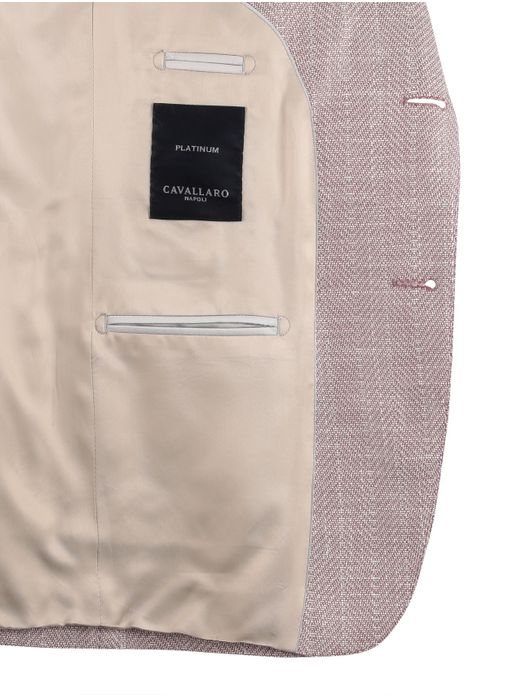 Cavallaro colbert roze effen slim fit