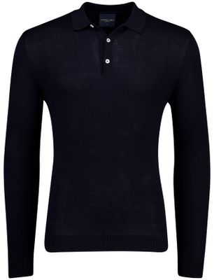 Cavallaro lange mouw poloshirt Cavallaro Teodoro donkerblauw normale fit