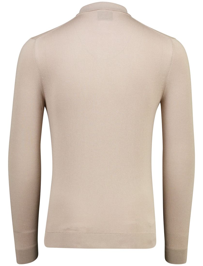 poloshirt 3-knoops Cavallaro Teodoro beige effen
