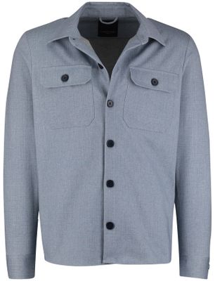 Cavallaro Blauw overshirt Cavallaro slim fit met knopen