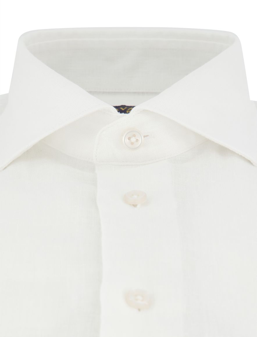 Overhemd Cavallaro Ferentino wit linnen cutaway boord