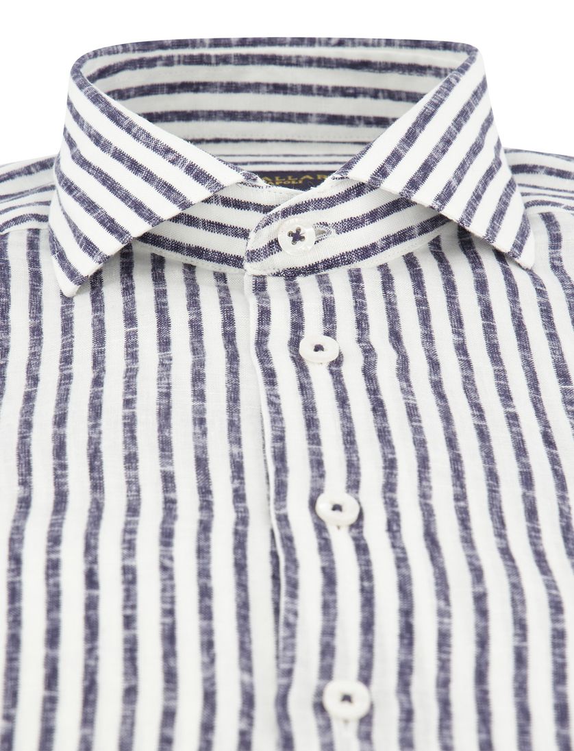 Overhemd slim fit Cavallaro donkerblauw gestreept mouwlengte 7