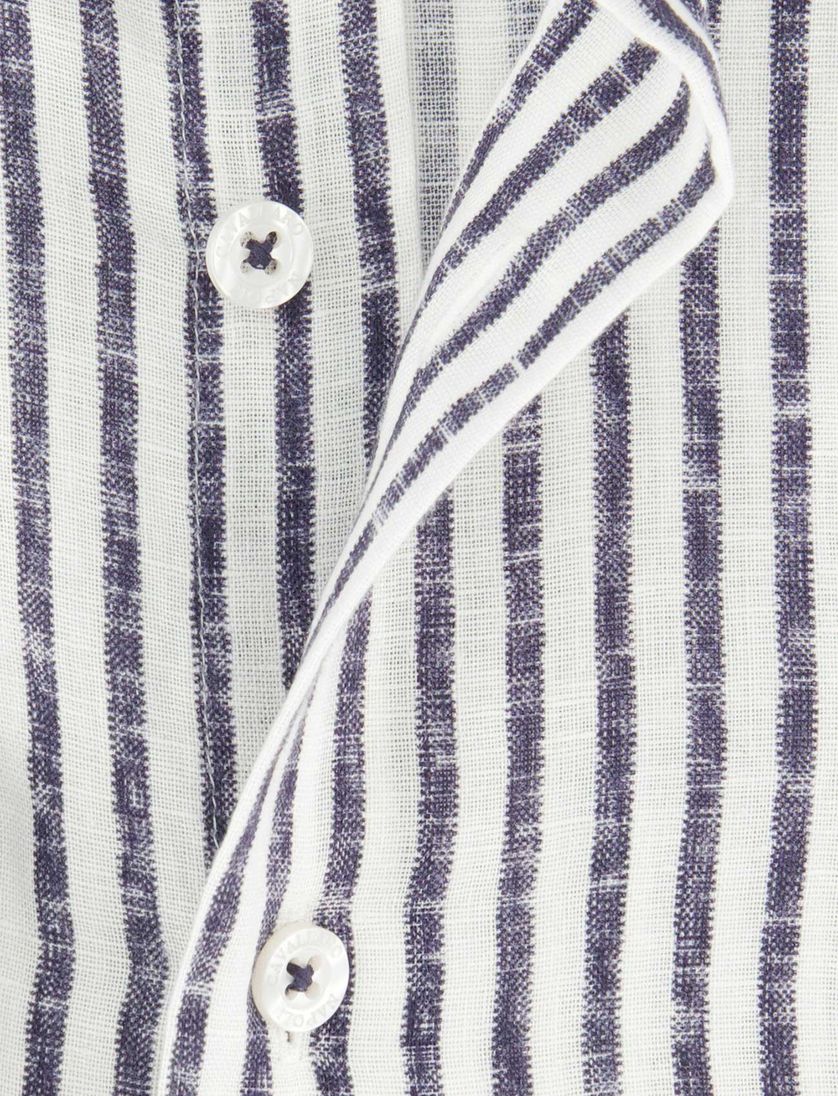 Overhemd slim fit Cavallaro donkerblauw gestreept mouwlengte 7