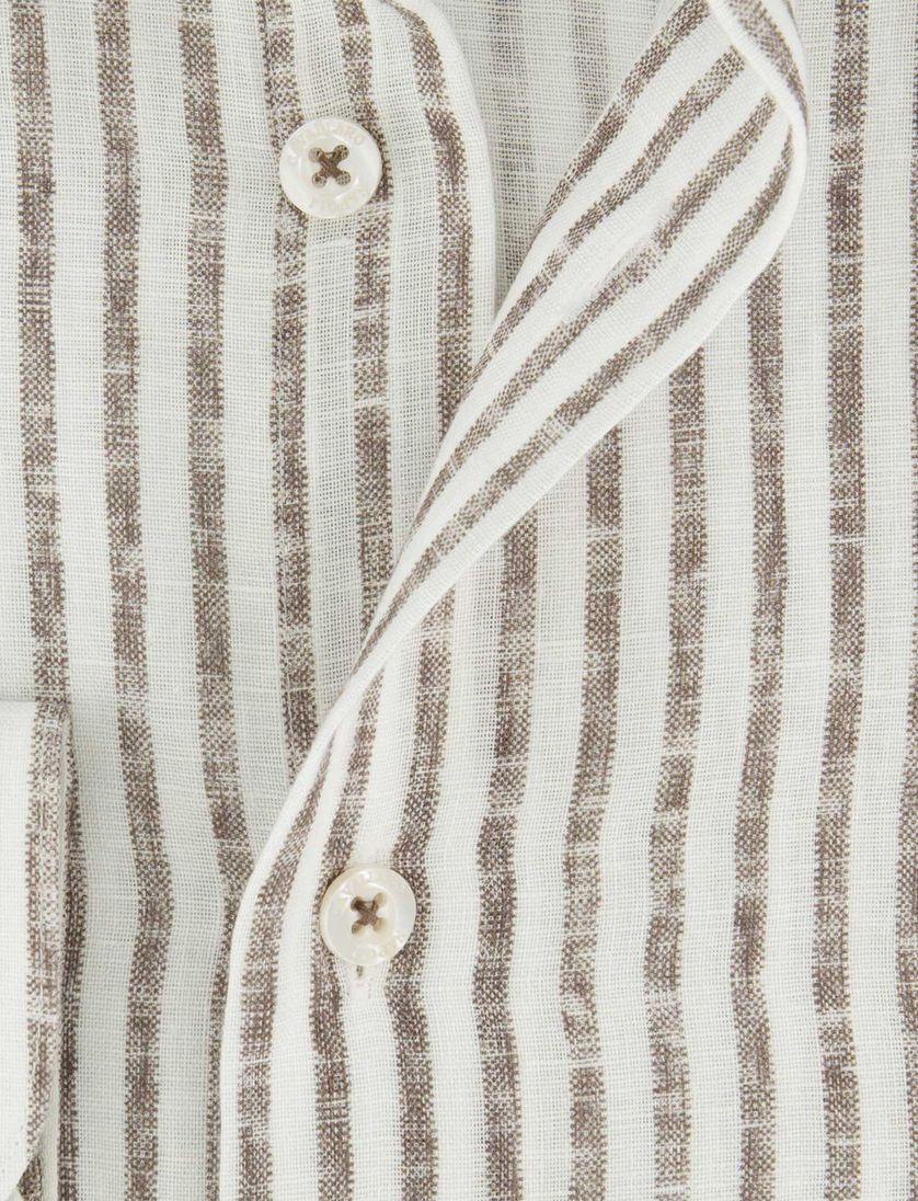 Overhemd slim fit cavallaro bruine streepjes ml7