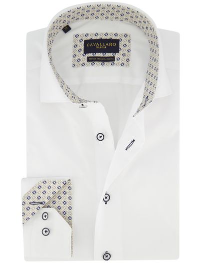 Cavallaro Overhemd Cavallaro Fiuggi wit katoen