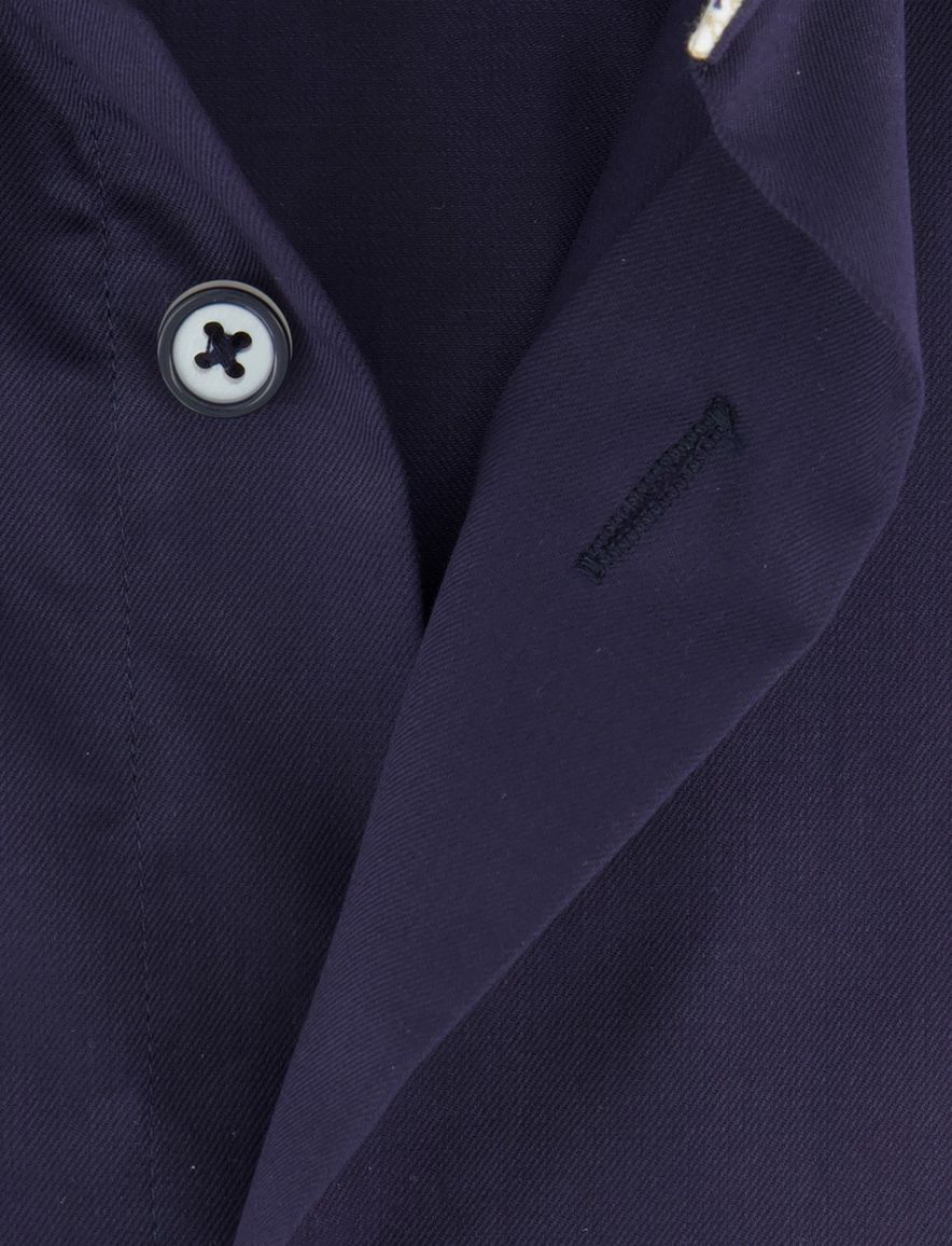 Cavallaro overhemd navy Fiuggi semi wide spread boord