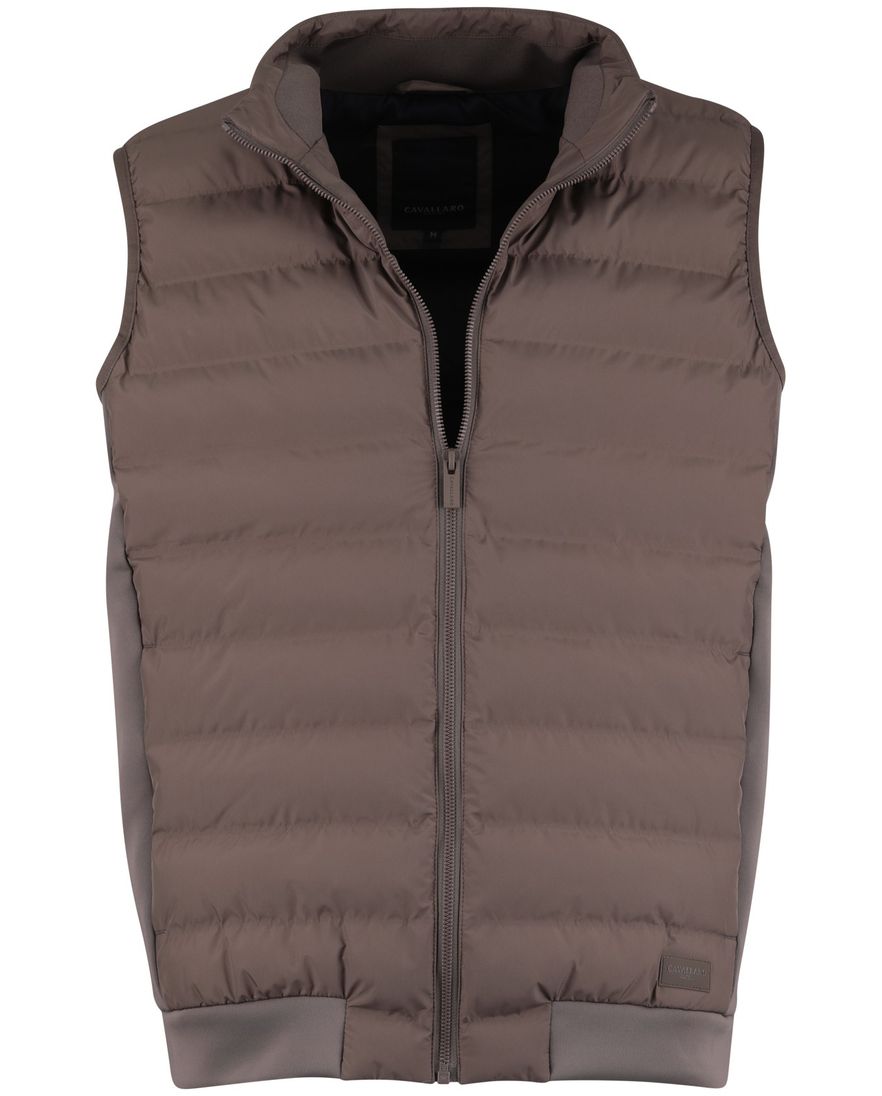 bruine bodywarmer Cavallaro Quintino puffer rits