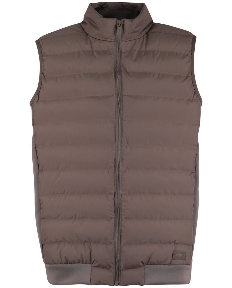 bruine bodywarmer Cavallaro Quintino puffer rits