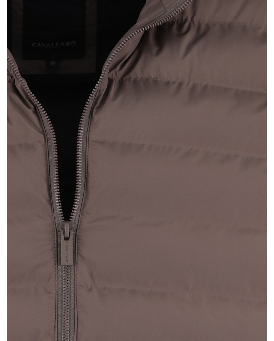bruine bodywarmer Cavallaro Quintino puffer rits