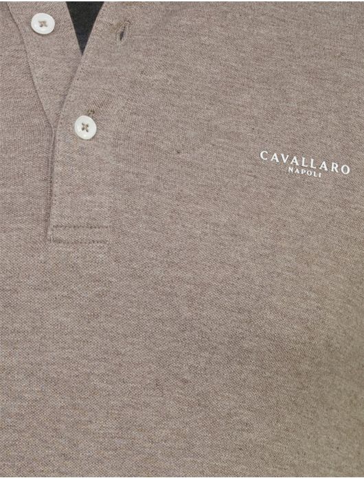 Cavallaro Bavone polo melange taupe