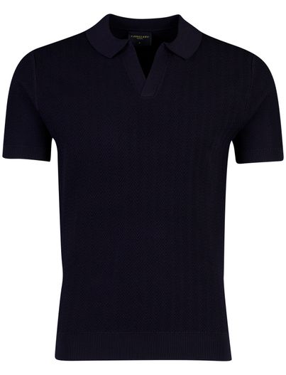 Cavallaro Polo korte mouw Cavallaro Milanio donkerblauw gebreid v-hals