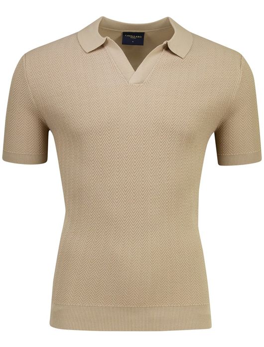 Cavallaro Mironi poloshirt bruin structuur