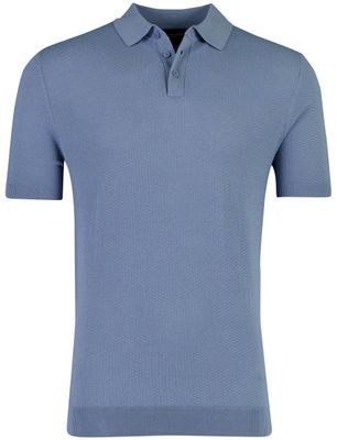 Cavallaro Korte mouw polo Cavallaro Milanio blauw 3 knoop