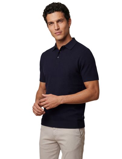Cavallaro Polo korte mouw Cavallaro Milanio navy 3 knoop