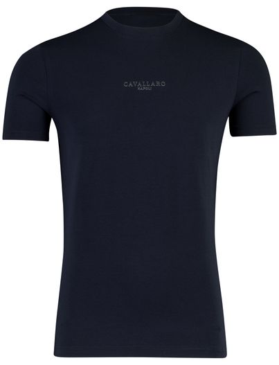 Cavallaro T-shirt Cavallaro Bari Tee donkerblauw met opdruk