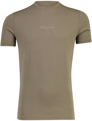 Cavallaro Bruine katoenen Cavallaro Bari Tee t-shirt ronde hals