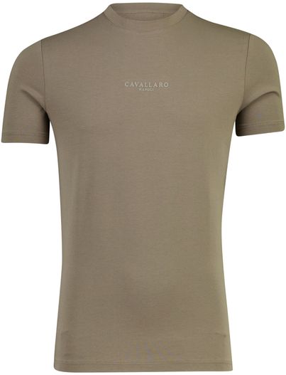 Cavallaro Bruine katoenen Cavallaro Bari Tee t-shirt ronde hals