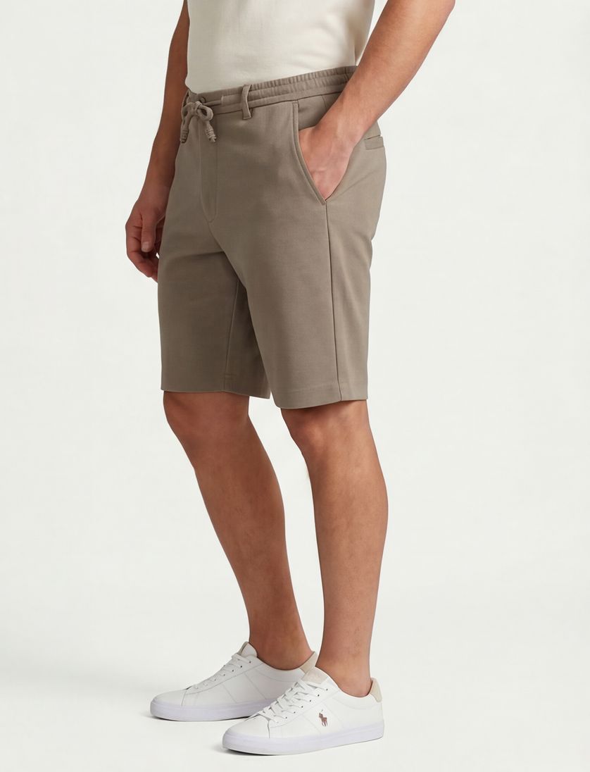 Bermuda Cavallaro Zeradino bruin slim fit elastische band