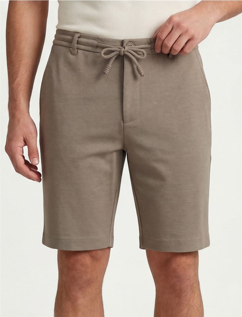 Bermuda Cavallaro Zeradino bruin slim fit elastische band