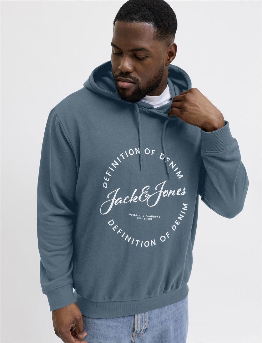 Hoodie Jack & Jones Plus Size blauw opdruk