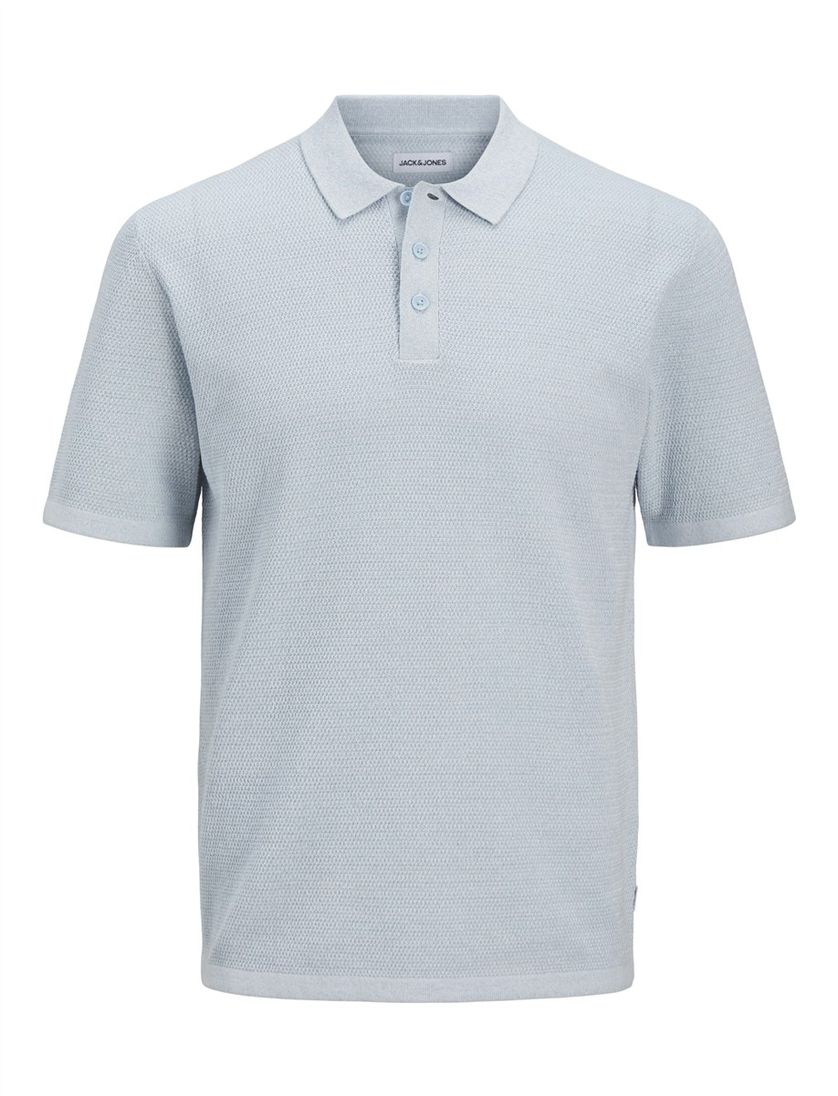 Lichtblauw poloshirt Jack & Jones Plus Size textuur
