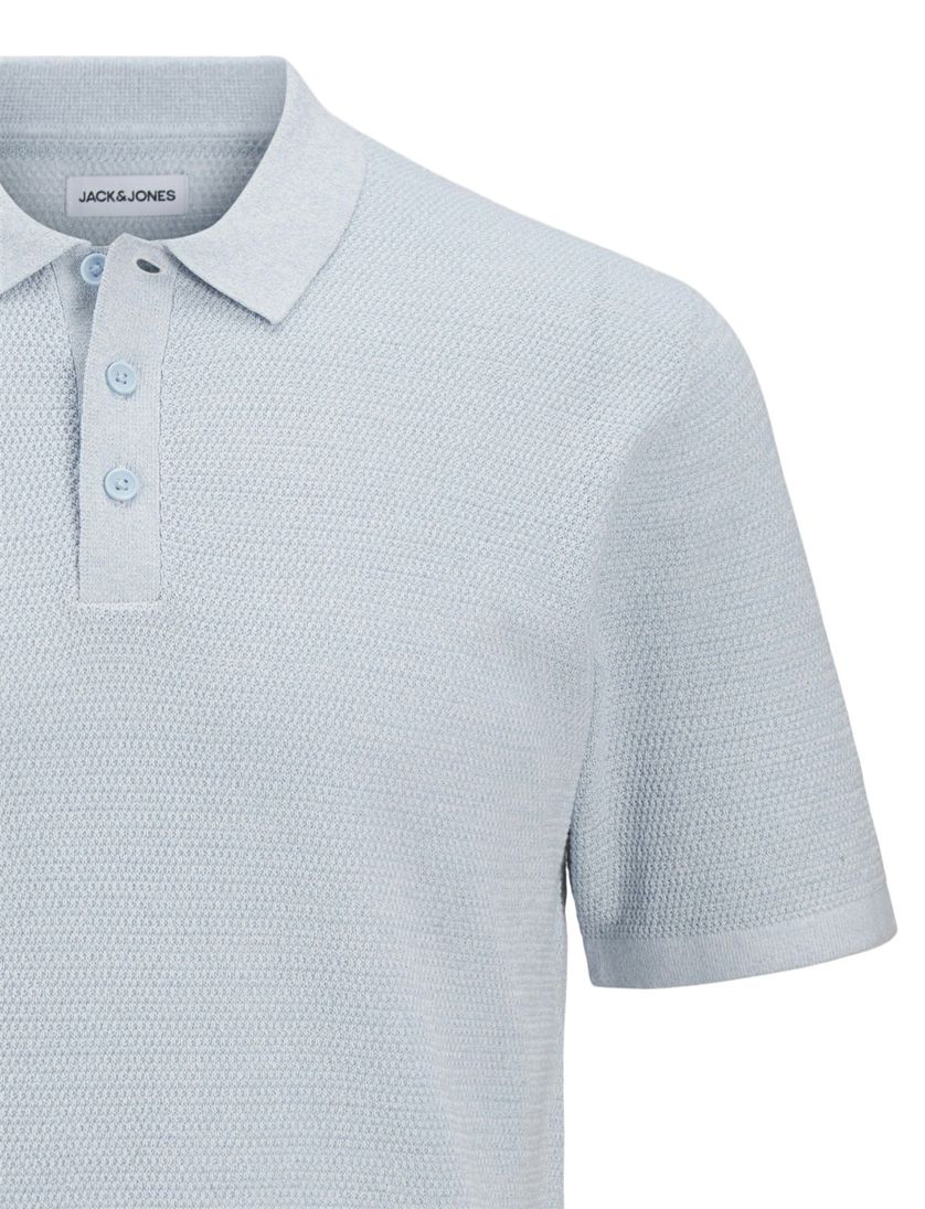 Lichtblauw poloshirt Jack & Jones Plus Size textuur