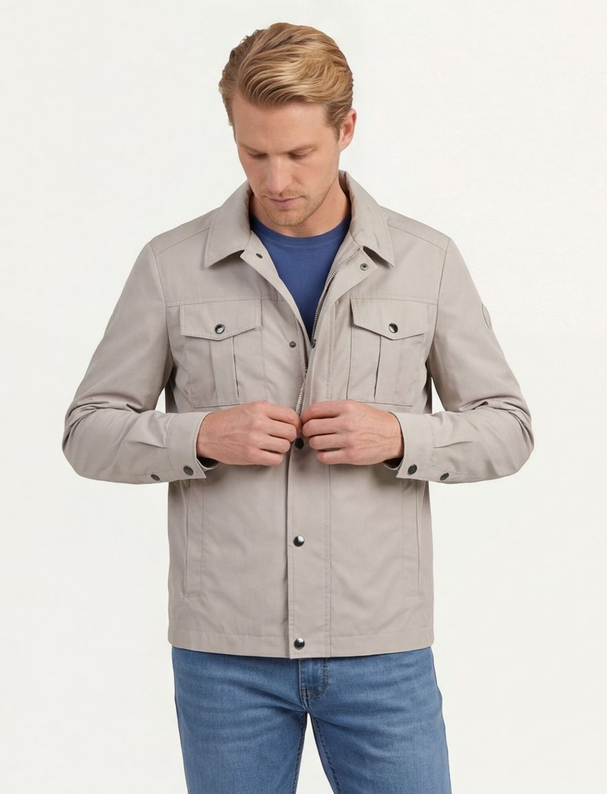 Reset beige zomerjas dubbele borstzak