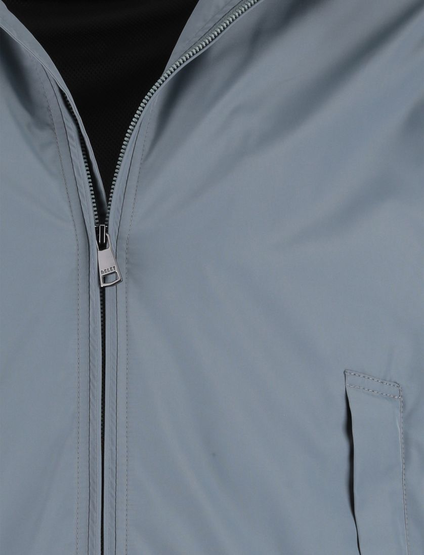 blauwe tussenjas polyester voering Reset Lucas opstaande kraag