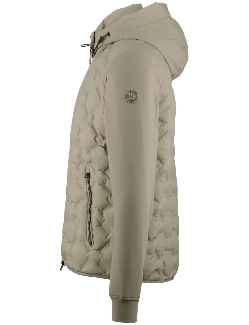 tussenjas Reset beige normale fit rits capuchon gewatteerd