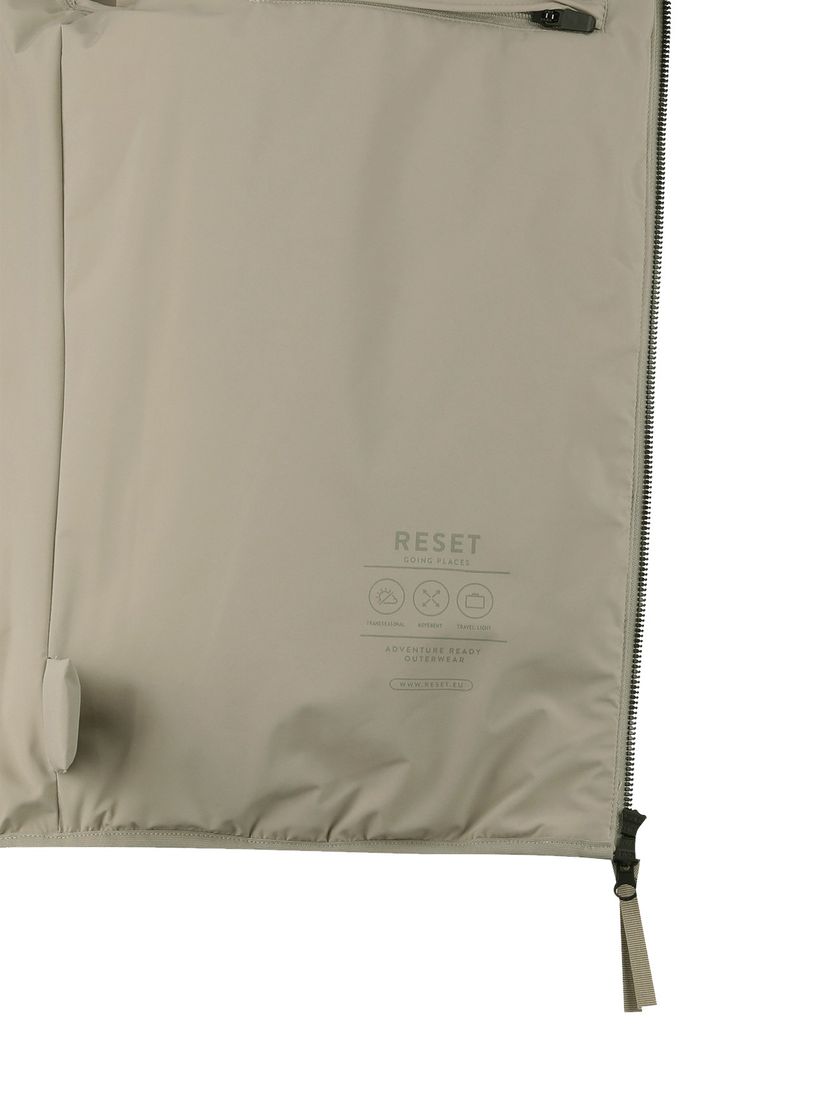 tussenjas Reset beige normale fit rits capuchon gewatteerd