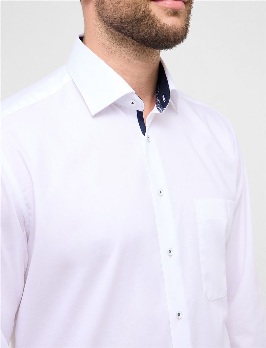 Overhemd rood semi-wide collar Eterna comfort fit