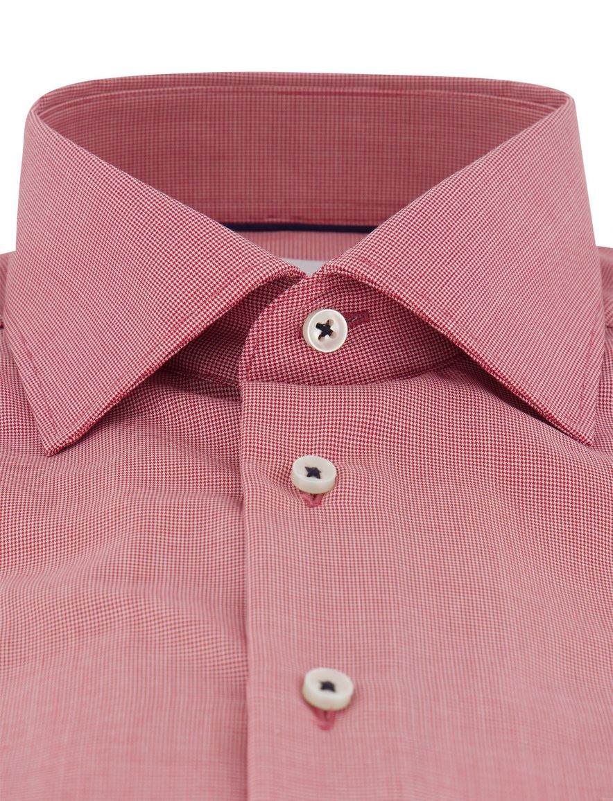 Overhemd rood semi-wide collar Eterna comfort fit