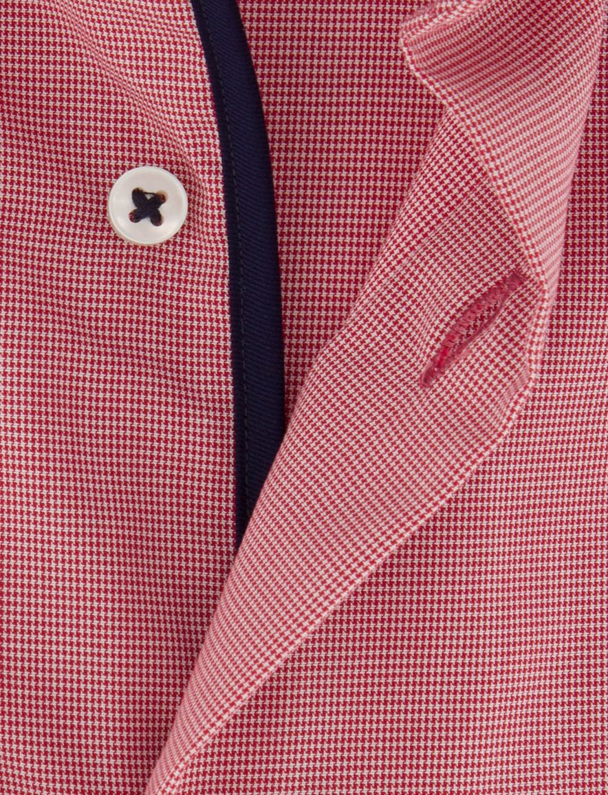 Overhemd rood semi-wide collar Eterna comfort fit