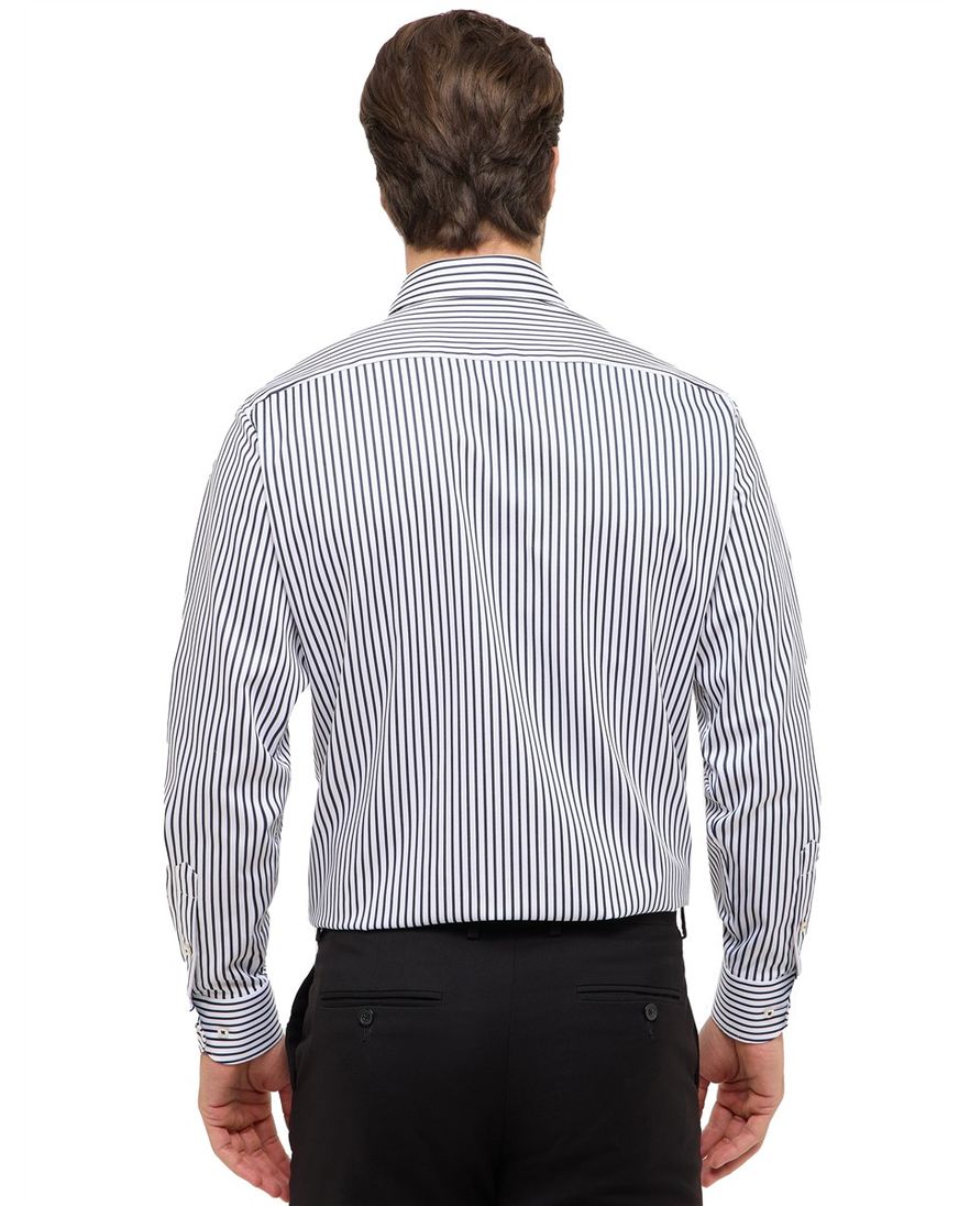 Eterna Modern Fit Overhemd wit donkerblauwe strepen