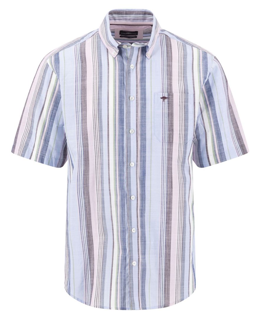 Fynch Hatton overhemd paars gestreept normale fit