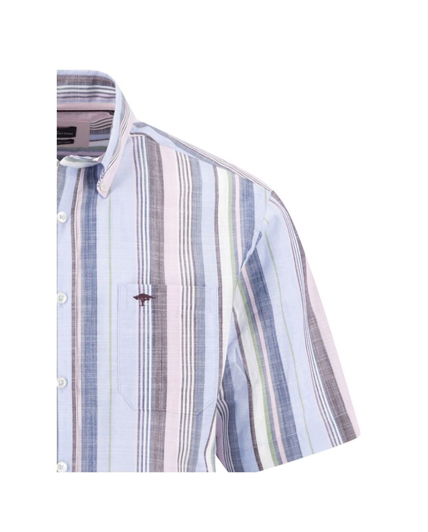 Fynch Hatton overhemd paars gestreept normale fit