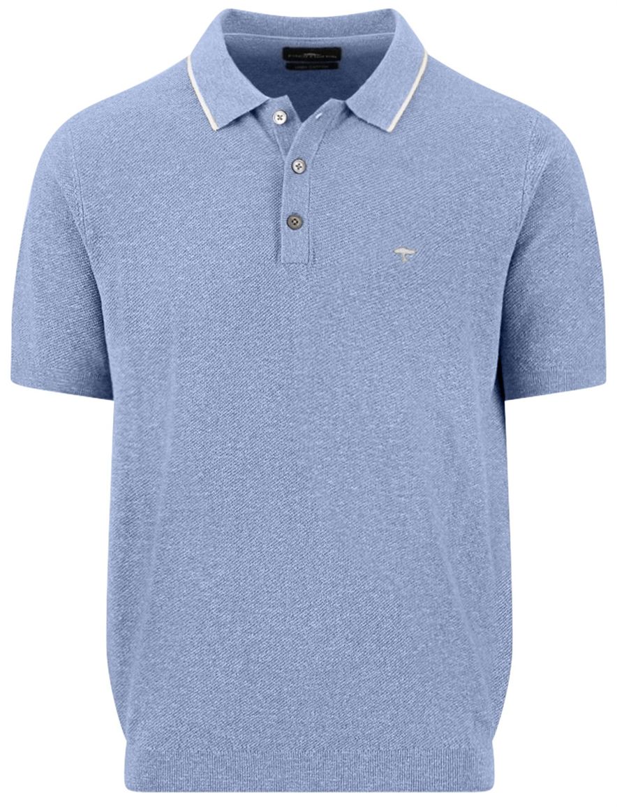 Fynch Hatton polo gebreid blauw