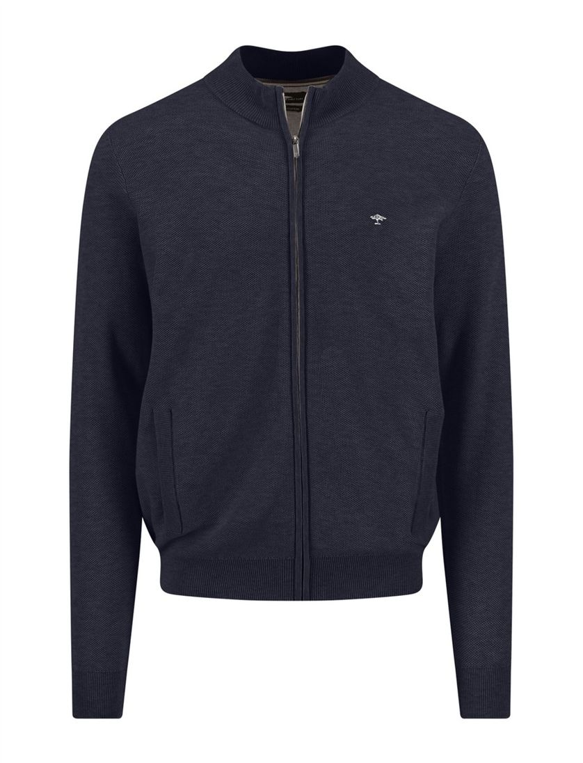 Donkerblauw vest Fynch Hatton textuur