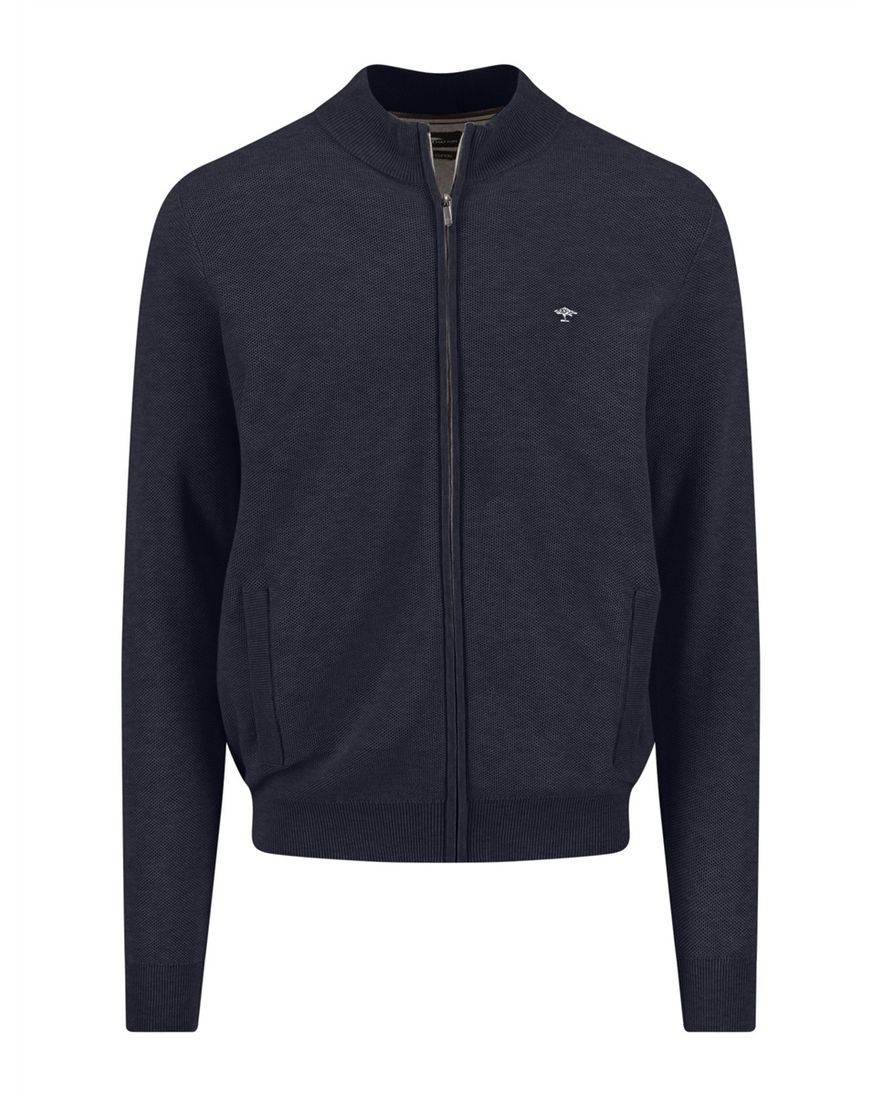 Vest donkerblauw Fynch Hatton structuur