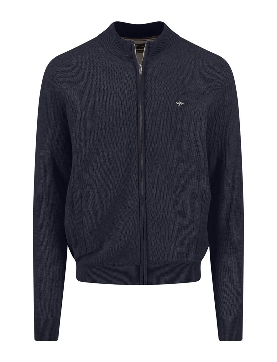 Vest donkerblauw Fynch Hatton structuur