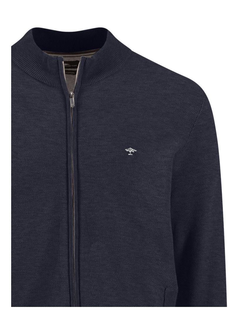 Donkerblauw vest Fynch Hatton textuur