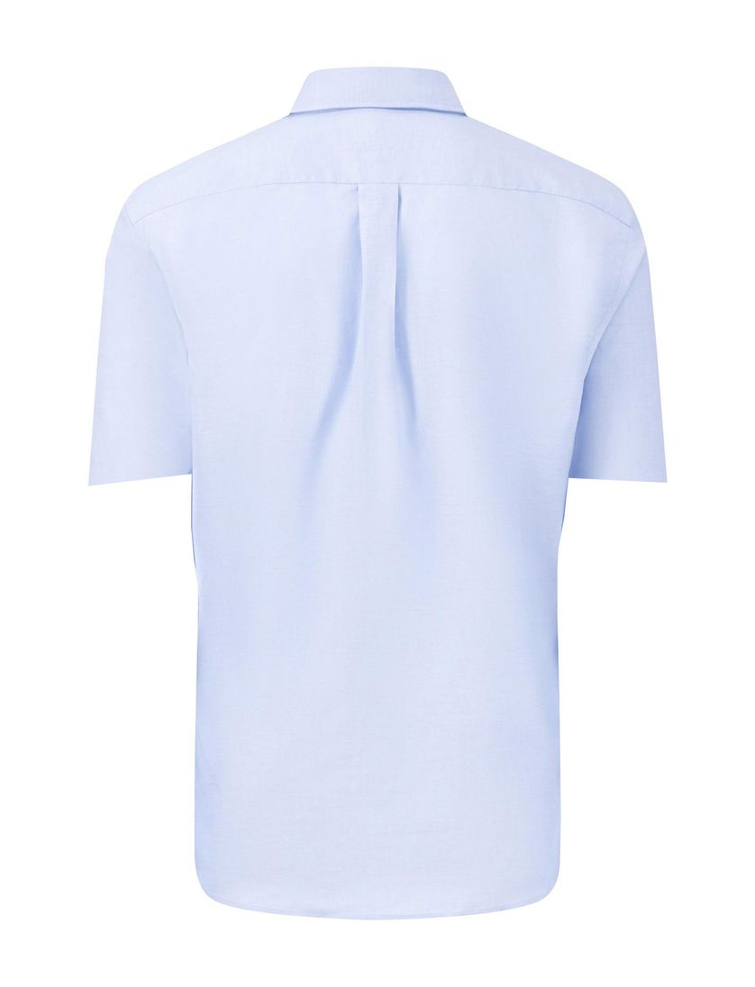 Lichtblauw overhemd Fynch Hatton supersoft korte mouw