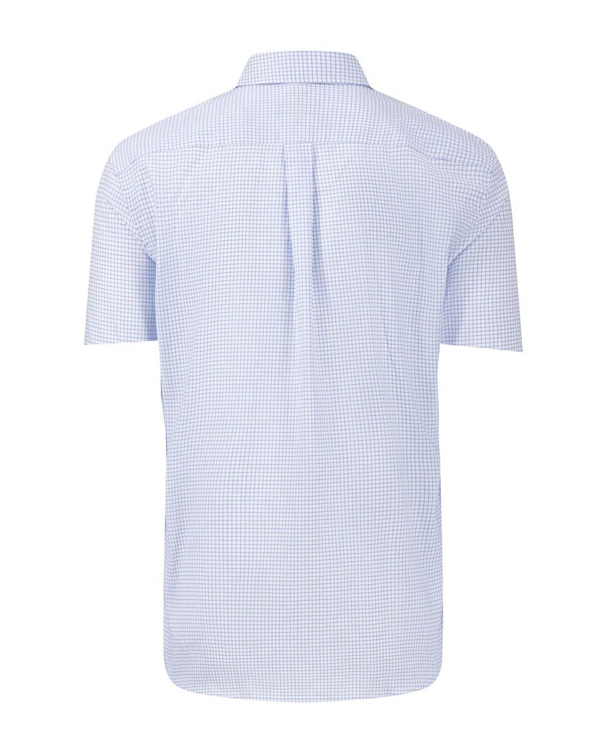 Overhemd lichtblauw geruit Fynch Hatton button down boord