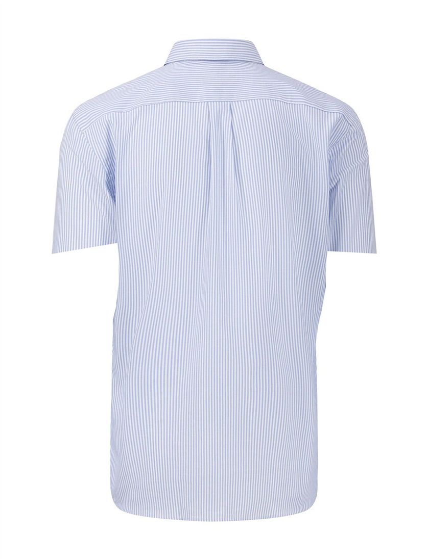 Lichtblauw overhemd gestreept Fynch Hatton supersoft korte mouw